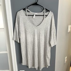 NWOT Gray light weight cut out top